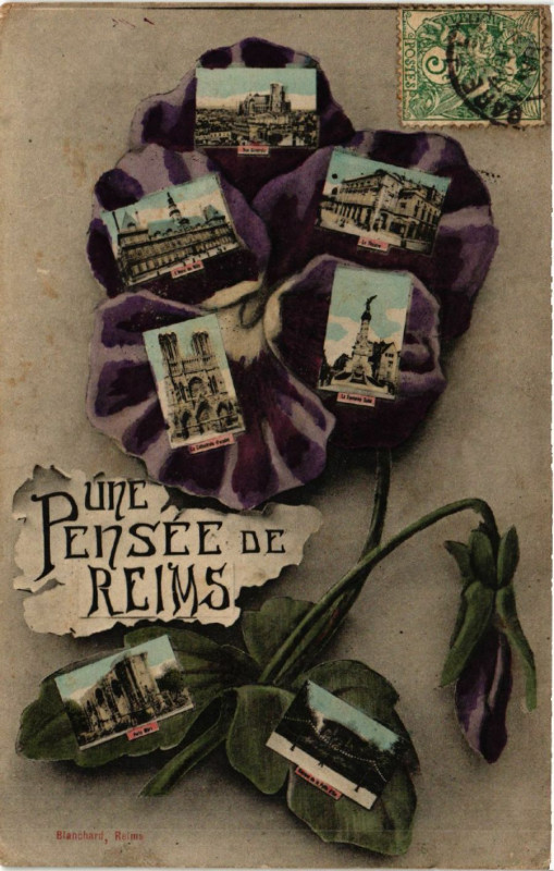 Carte postale ancienne Une Pensée de Reims à Reims