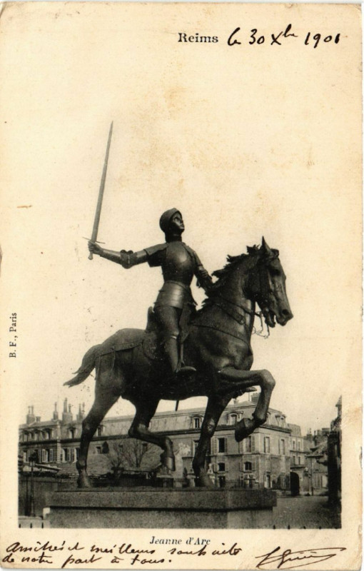 Carte postale ancienne Reims Jeanne d'Arc à Reims