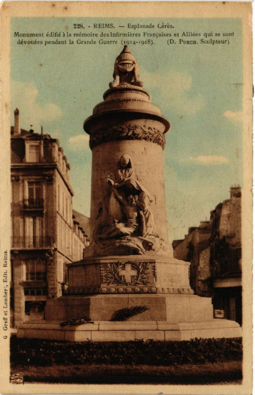 Carte postale ancienne Reims Esplanade Ceres à Reims