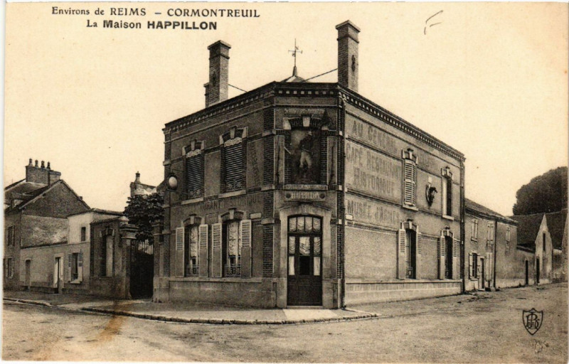 Carte postale ancienne Env.de Reims La Maison Happillon à Reims