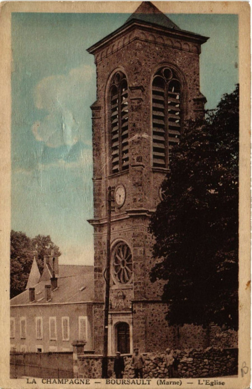Carte postale ancienne Boursault L'Eglise à Boursault