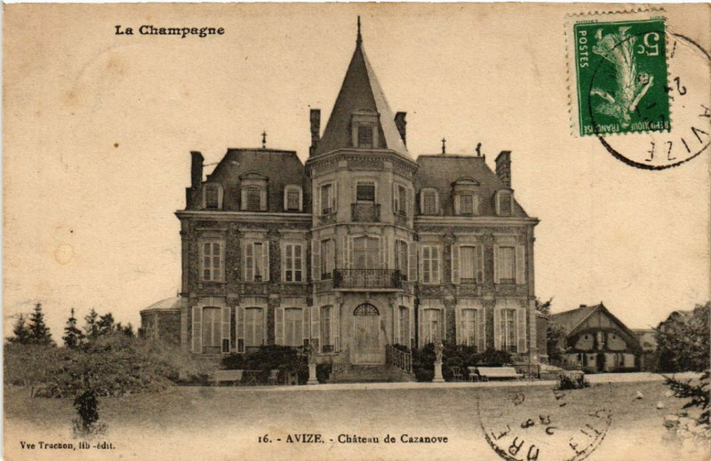 Carte postale ancienne Avize Chateau de Cazanove à Avize