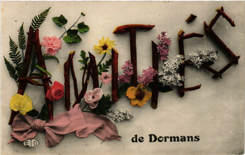 Carte postale ancienne Amities de Dormans à Dormans