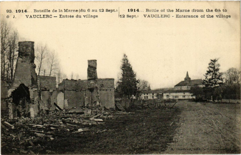 Carte postale ancienne Vauclerc Entrée du village à Vauclerc