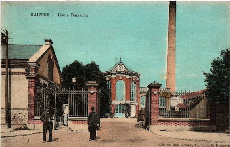 Carte postale ancienne Suippes Usine Buirette à Suippes