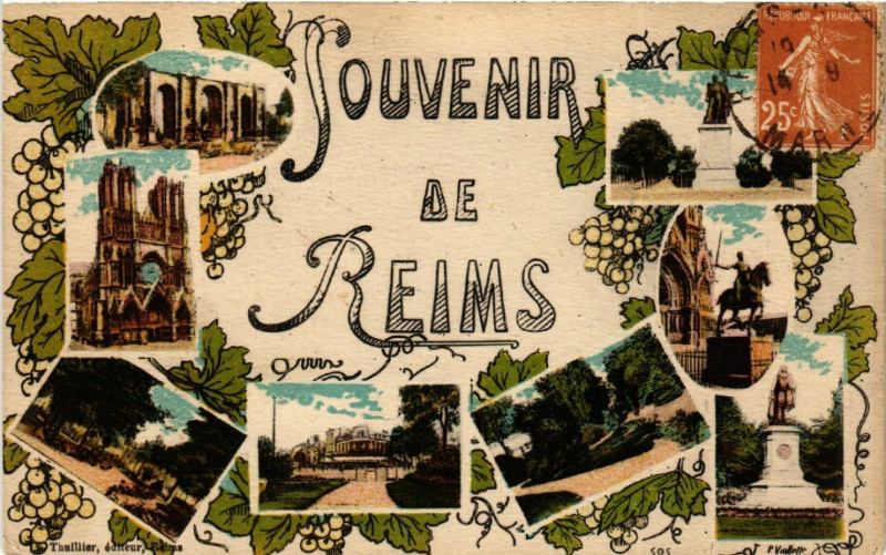 Carte postale ancienne Souvenir de Reims à Reims