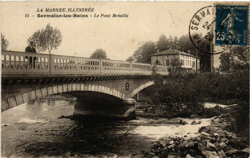 Carte postale ancienne Sermaize-les-Bains Le Pont Breville à Sermaize-les-Bains