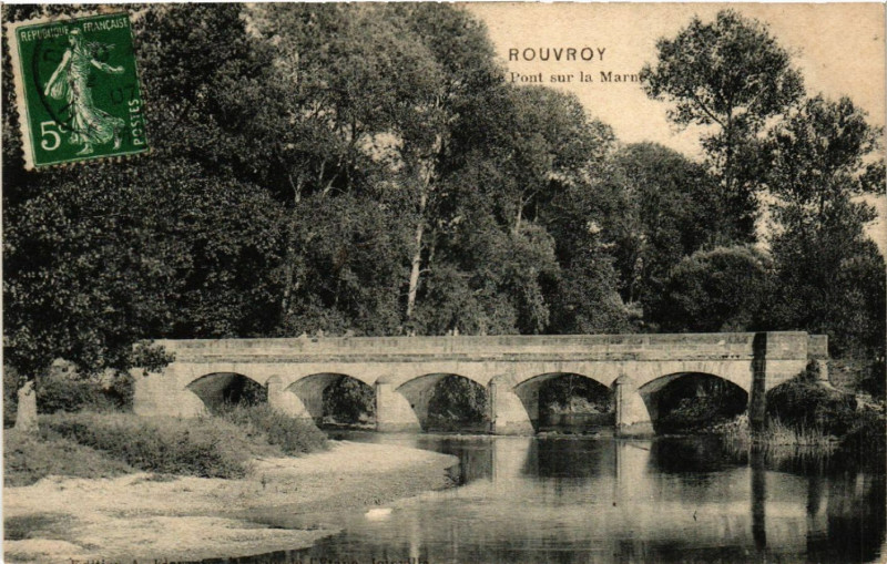 Carte postale ancienne Rouvroy Pont sur la Marne.