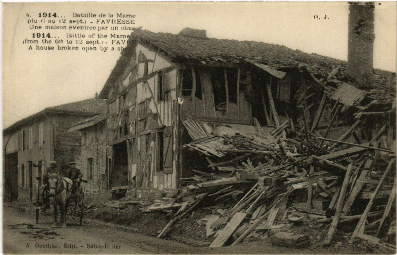 Carte postale ancienne Favresse Bataille de la Marne à Favresse