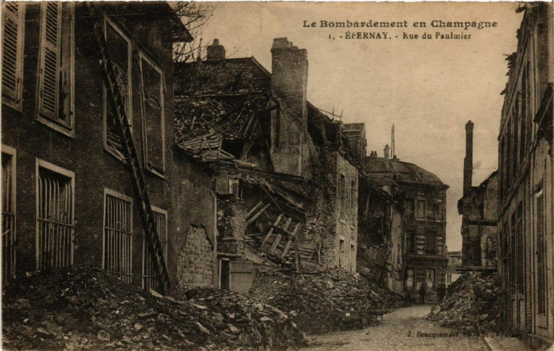 Carte postale ancienne Epernay Rue du Paulmier à Épernay