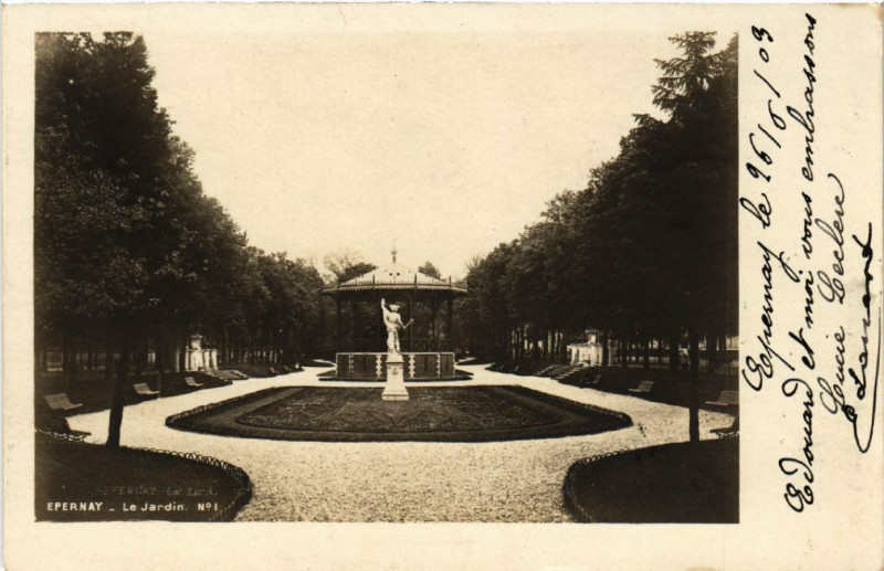 Carte postale ancienne Epernay-le-JARDin à Épernay