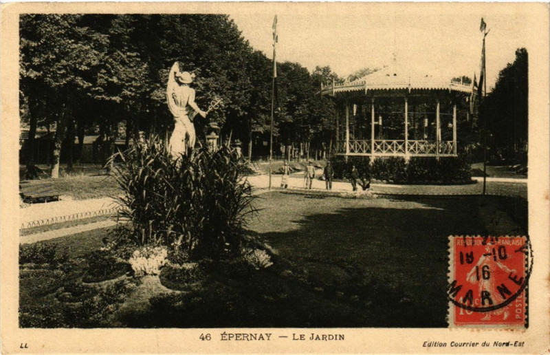Carte postale ancienne Epernay-le-JARDin à Épernay