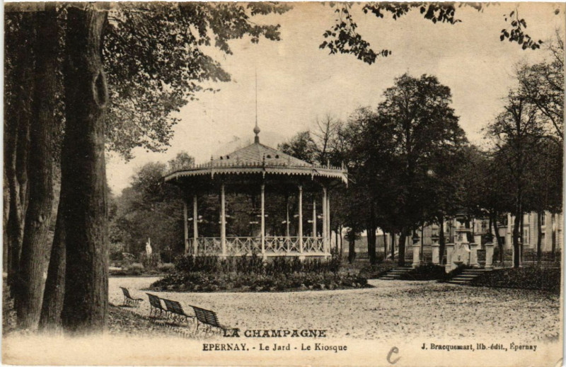 Carte postale ancienne Epernay-le-Jard Le Kiosque à Épernay