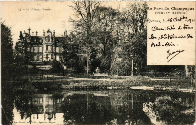 Carte postale ancienne Epernay Le Chateau Perrier à Épernay