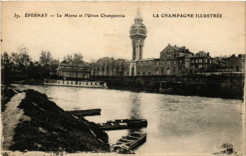 Carte postale ancienne Epernay La Marne et l'Union Champenoise à Épernay