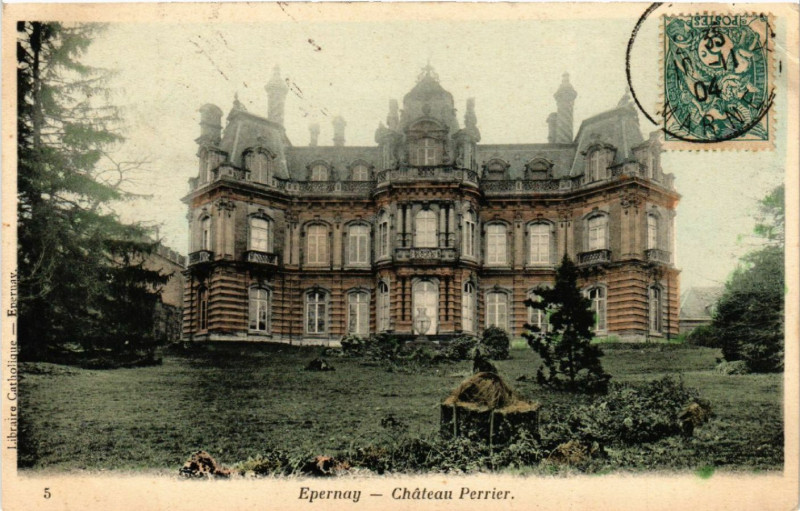 Carte postale ancienne Epernay Chateau Perrier à Épernay