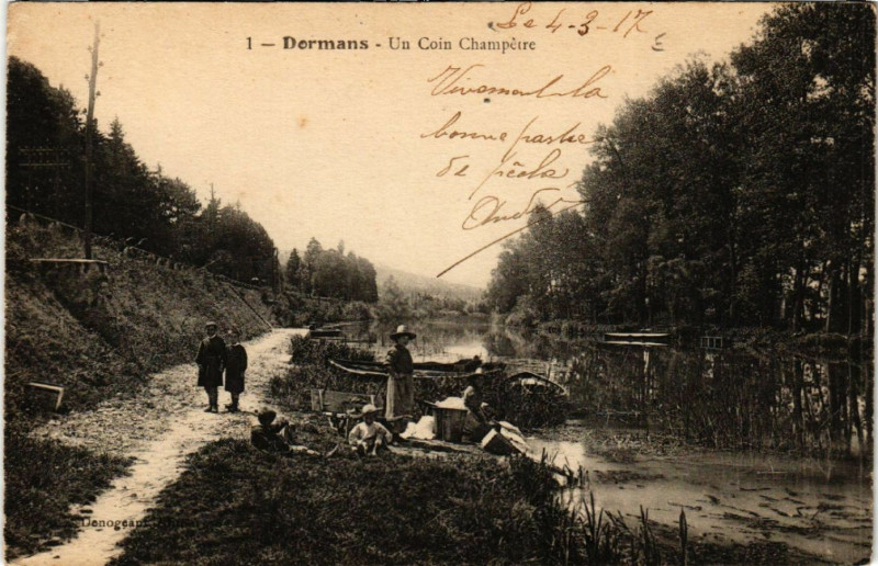 Carte postale ancienne Dormans Un Coin Champetre à Dormans