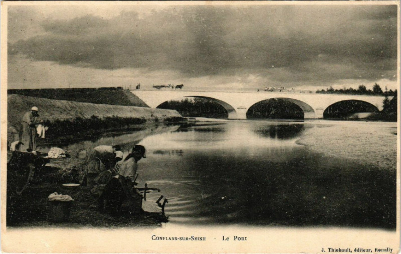 Carte postale ancienne Conflans sur Seine Le Pont. à Conflans-sur-Seine
