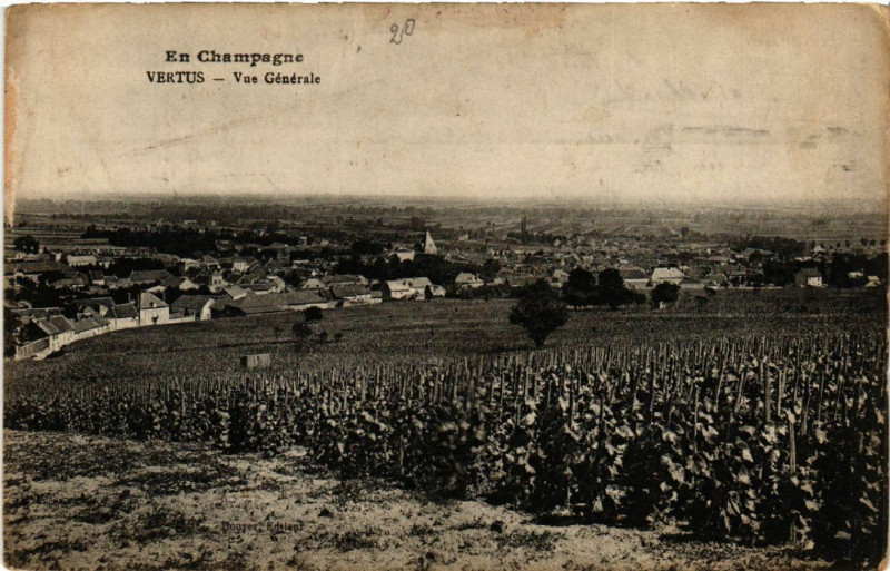 Carte postale ancienne Vertus Vue générale.