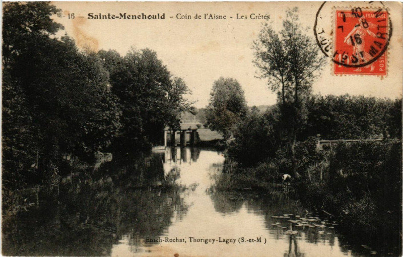 Carte postale ancienne Sainte-Menehould Coin de l'Aisne Les Cretes à Sainte-Menehould