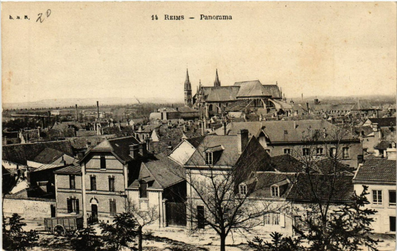 Carte postale ancienne Reims Panorama à Reims
