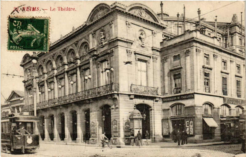 Carte postale ancienne Reims Le Théatre. à Reims