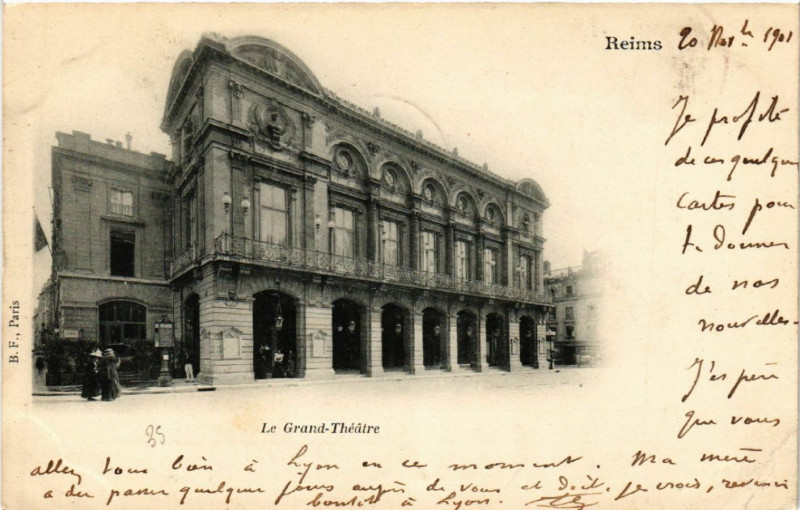 Carte postale ancienne Reims-le-Grand-Théatre à Reims