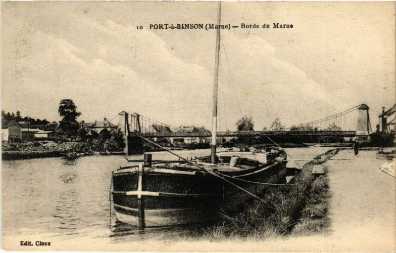 Carte postale ancienne Port-a-Binson Bords de Marne