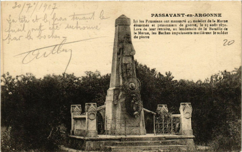 Carte postale ancienne Passavant-en-Argonne à Passavant-en-Argonne
