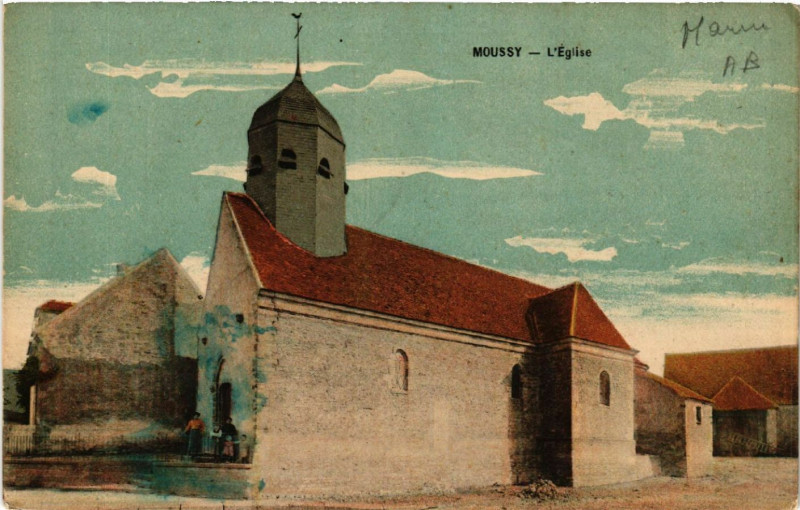 Carte postale ancienne Moussy L'Eglise. à Moussy
