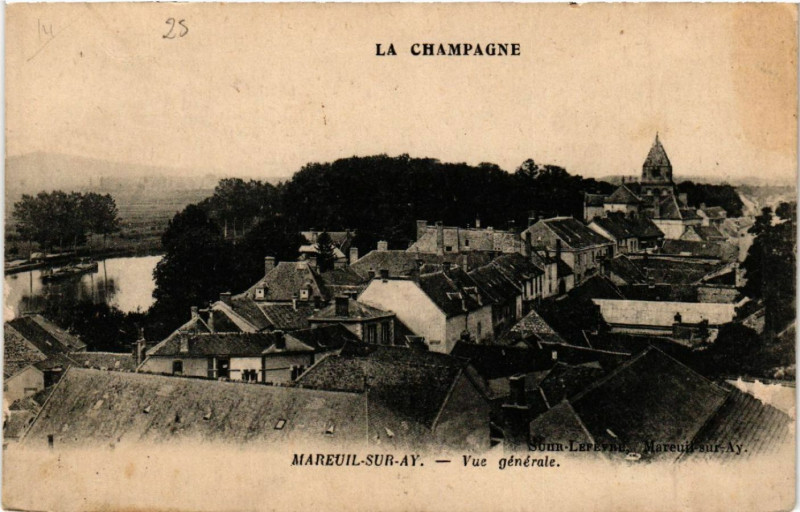 Carte postale ancienne Mareuil sur Ay Vue générale à Reuil