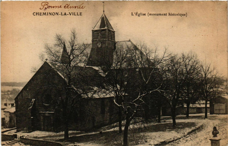 Carte postale ancienne Cheminon la Ville L'Eglise à Cheminon