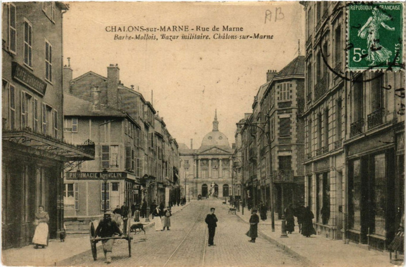 Carte postale ancienne Chalons sur Marne Rue de Marne