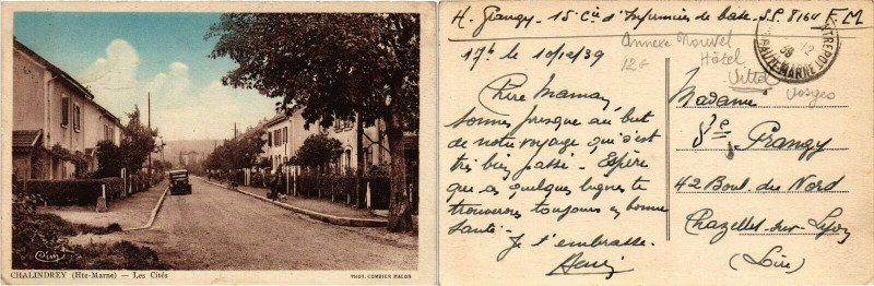 Carte postale ancienne Chalindrey Les Cites