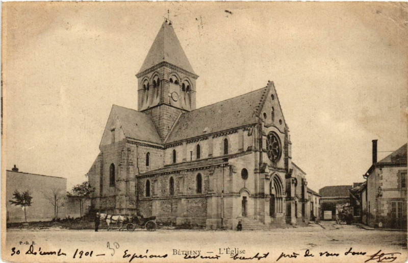 Carte postale ancienne Betheny L'Eglise à Bétheny
