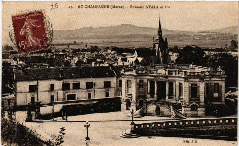 Carte postale ancienne Ay-Champagne Bureaux Ayala à Aÿ-Champagne