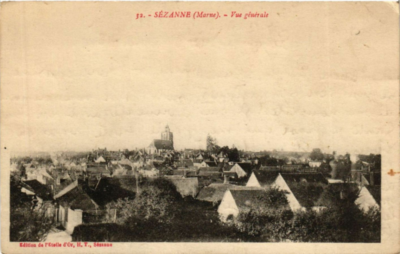 Carte postale ancienne Sezanne-Vue générale à Sézanne