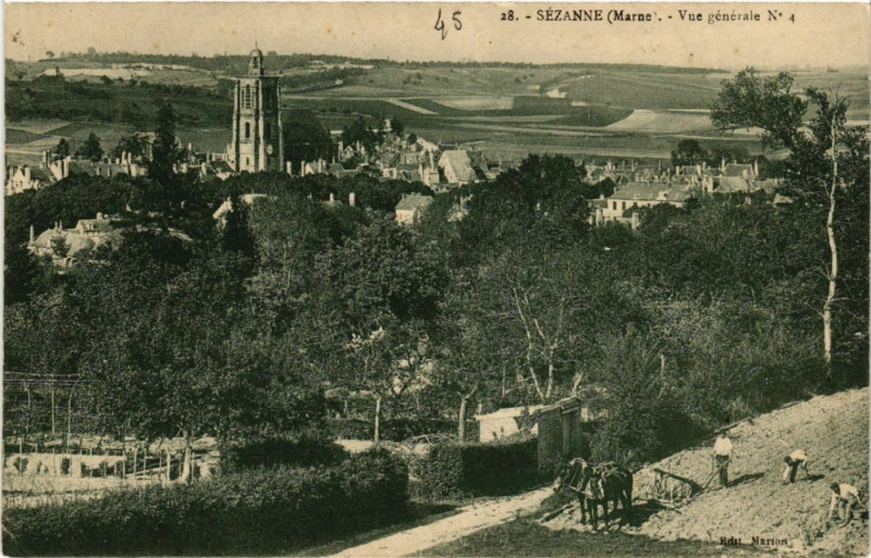 Carte postale ancienne Sezanne-Vue générale à Sézanne