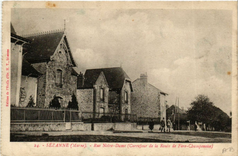 Carte postale ancienne Sezanne-Rue Notre-Dame à Sézanne
