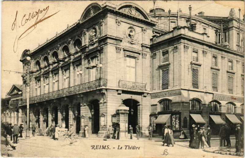 Carte postale ancienne Reims-Le Théatre à Reims