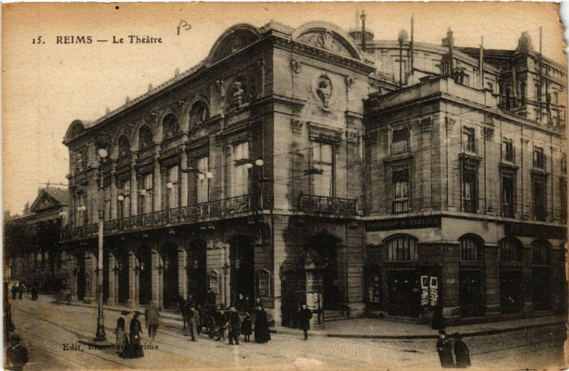 Carte postale ancienne Reims-Le Théatre à Reims