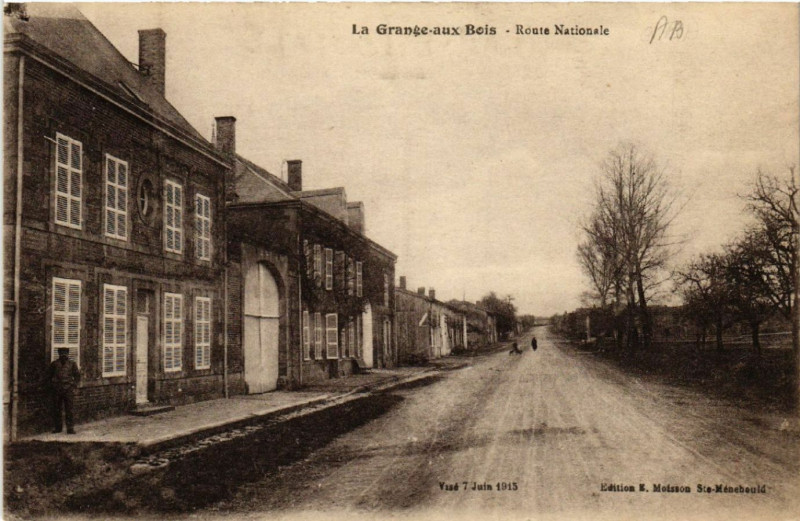 Carte postale ancienne La Grange-aux-Bois-Route Nationale