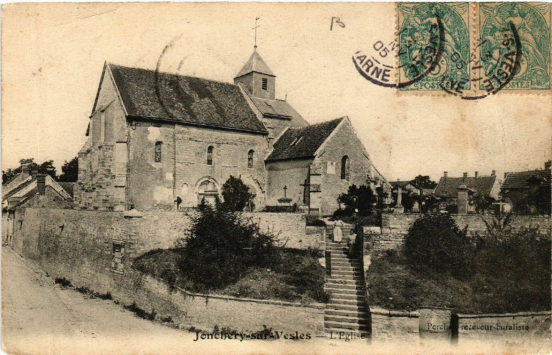 Carte postale ancienne Jonchery-sur-VESLEs L'Eglise à Jonchery-sur-Vesle