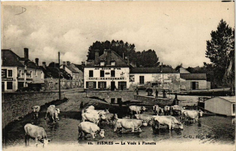 Carte postale ancienne Fismes-La Vesle a Fismette à Fismes