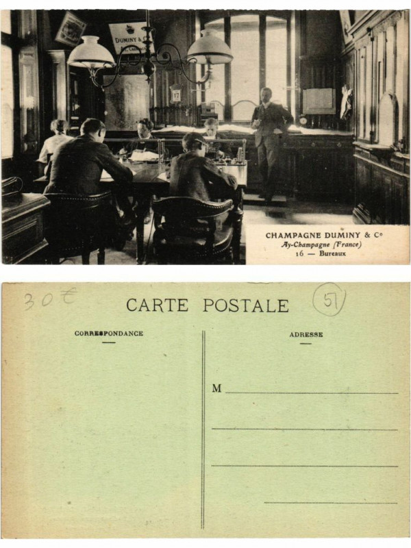 Carte postale ancienne Champagne Duminy & Co. Ay-Champagne Bureaux à Aÿ-Champagne