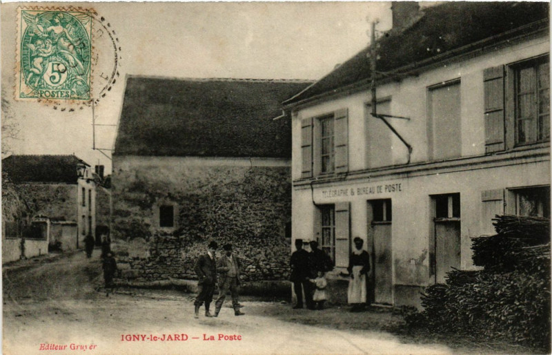 Carte postale ancienne Igny-le-Jard - La Poste