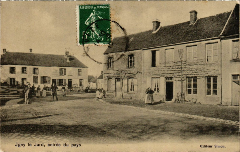 Carte postale ancienne Igny-le-Jard - Entrée du Pays