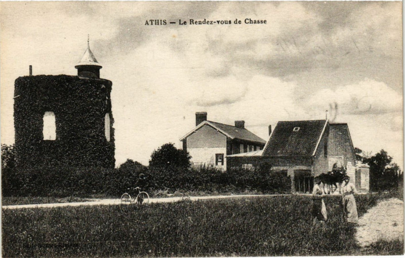 Carte postale ancienne Athis - Le Rendez vous de Chasse à Athis