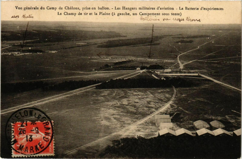 Carte postale ancienne Vue générale du Camp de Chalons