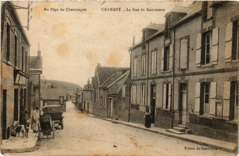 Carte postale ancienne Cramant - La Rue du Commerce à Cramant